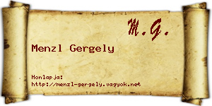 Menzl Gergely névjegykártya